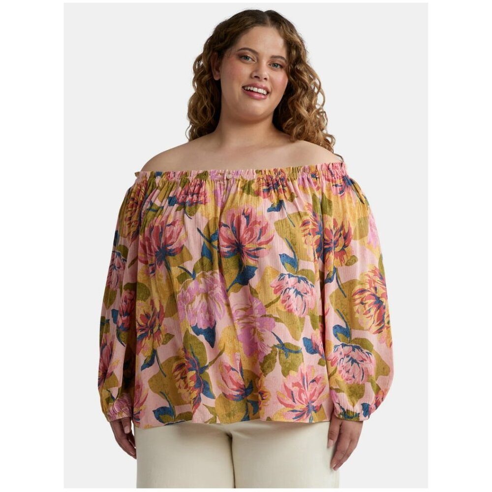 Floral summery top 3X 4X 24W 26W NWT